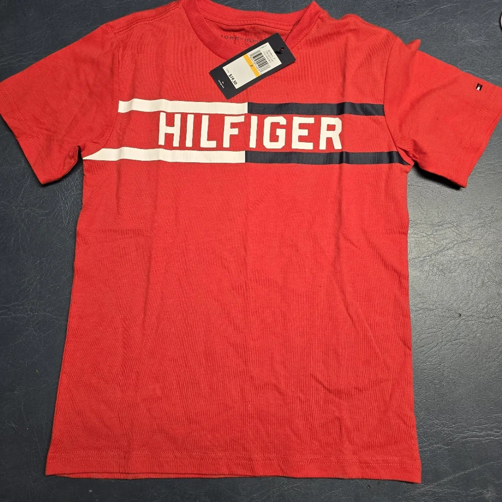 Tommy Hilfiger Kids Red Tee Shirt - Picture 1 of 5